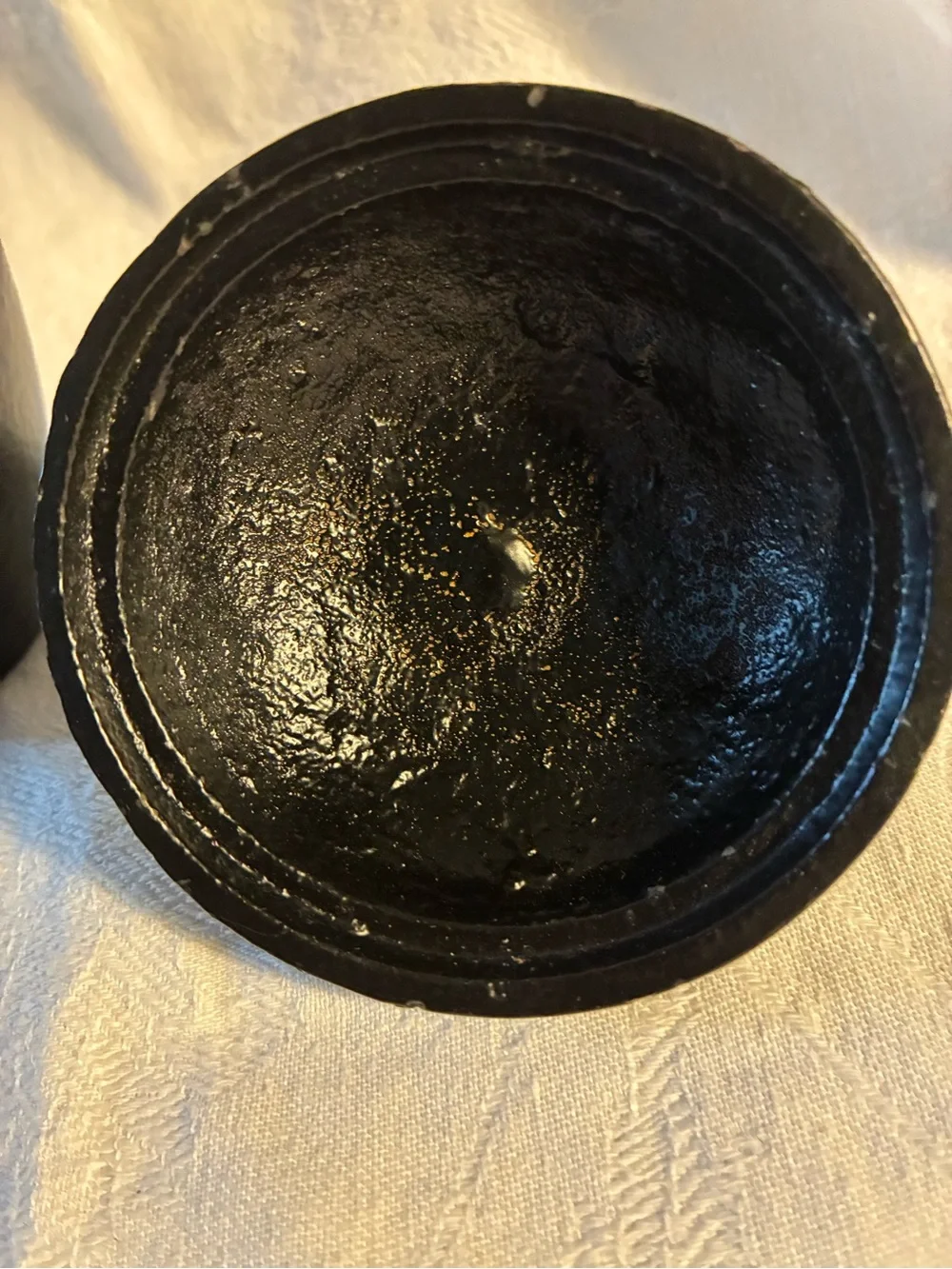 Cast Iron Acorn Trinket Box With Poured Candle Inside Decorative Cast Metal Box